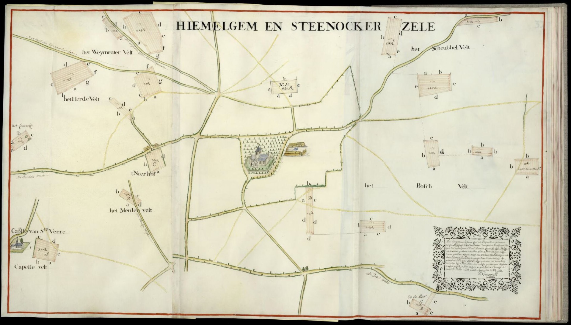 Uit het kaartboek van de Abdij van Ter Kameren in Elsene (1717-1719)